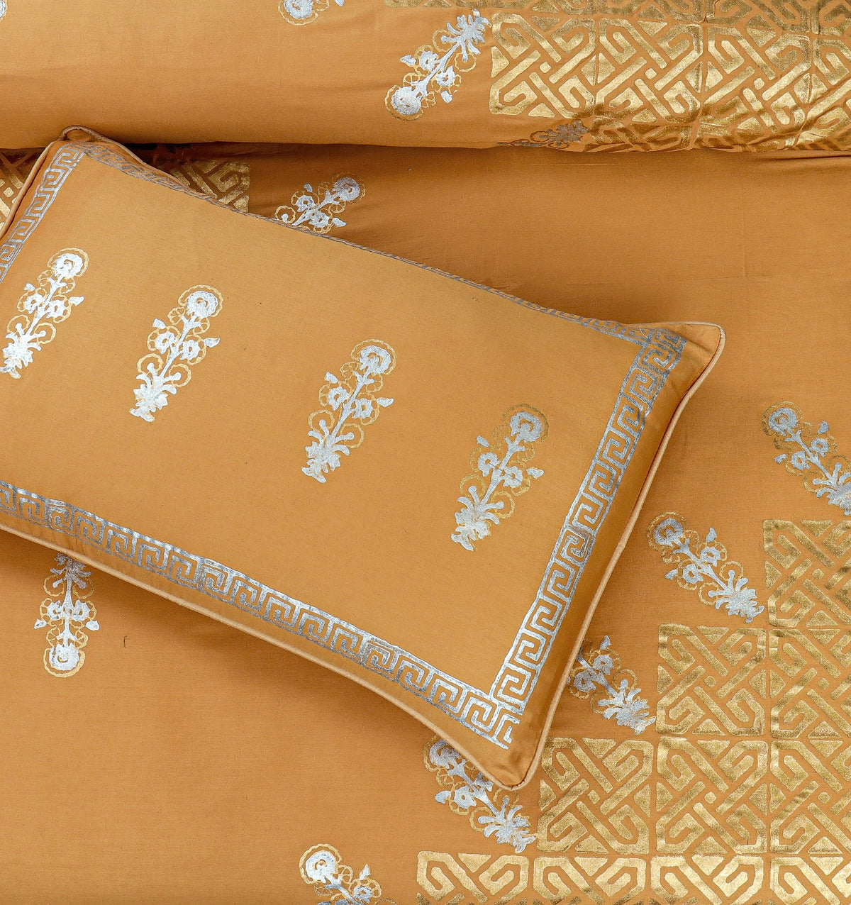 Bridal Bedsheet Set 8Pcs Cotton Sateen Block Printed 03