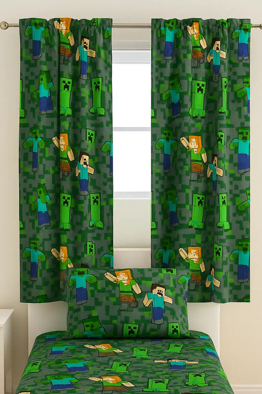 Minecraft Printed Curtains for kids Room