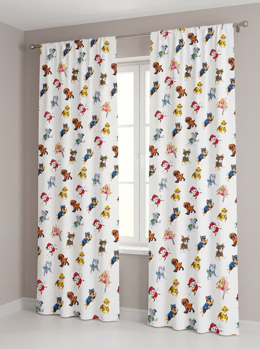 Mini Paw Patrol Kids Room Cartoon Curtains
