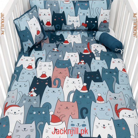 Funny Cat Faces Crib & Cot Set
