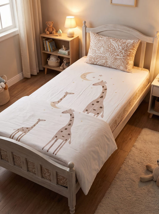 Girafs Themed Percale Cotton Bedsheet for Kids