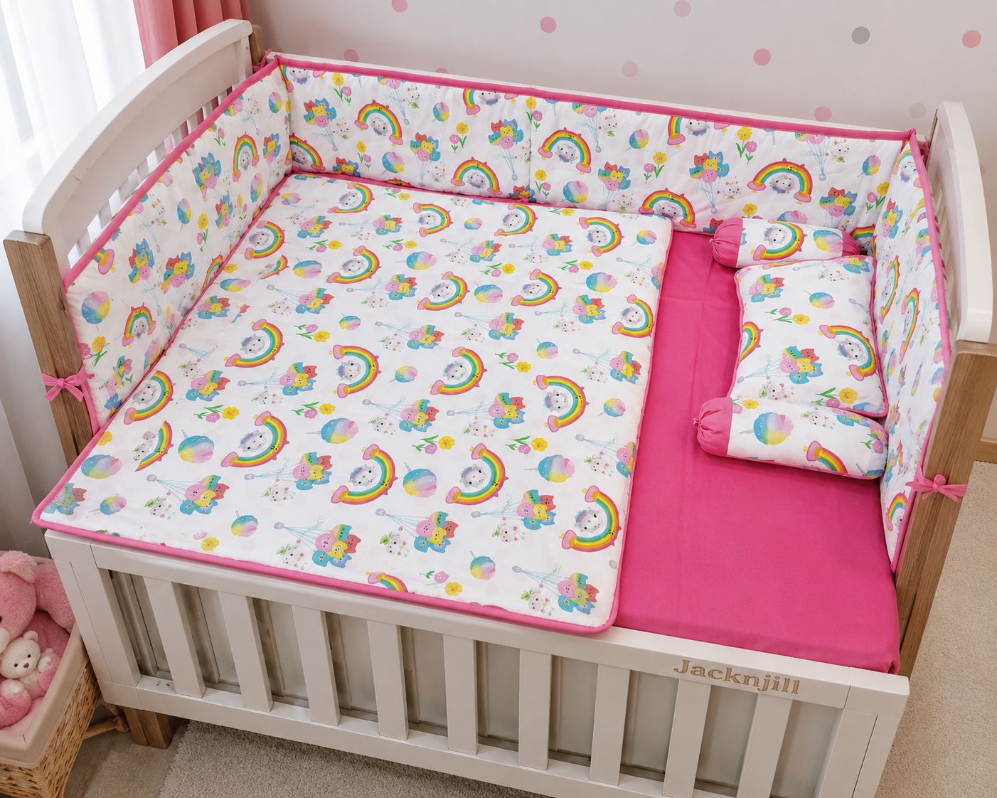Unicorn Printed Baby Crib Cot Set Baby girl and baby boy