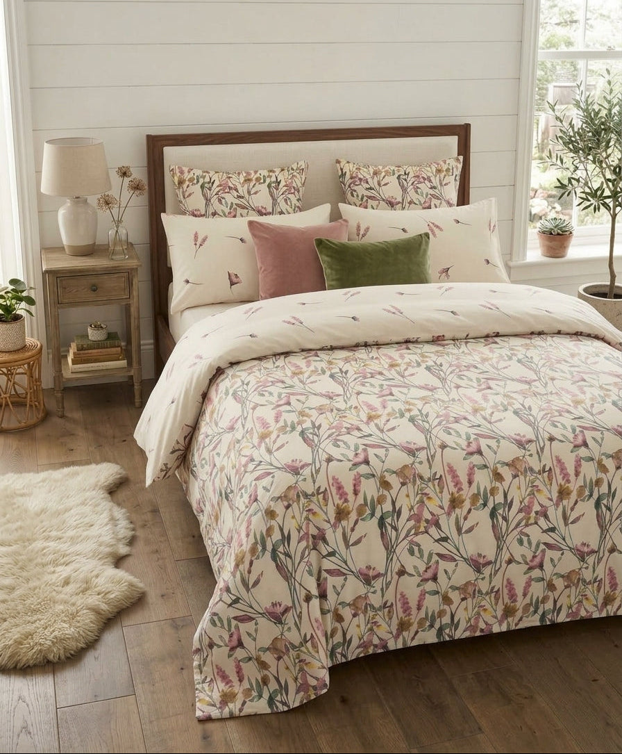 Premium Multi Floral Cotton Bedsheet with Comforter/Duvet Set