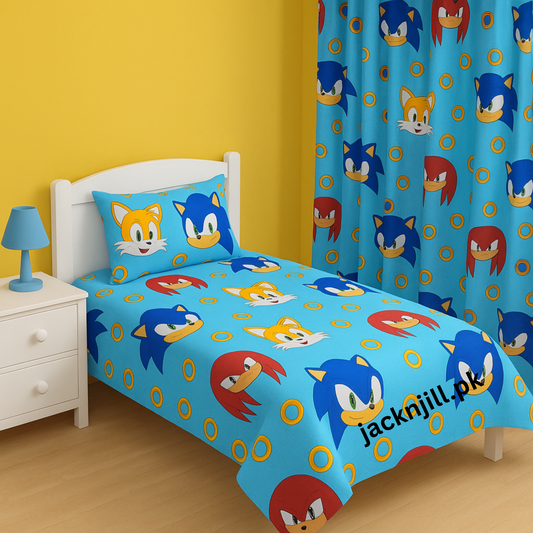 Sonic Cartoon Character Featured Bedsheet
