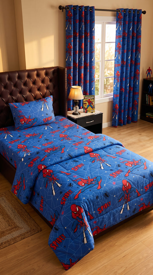 Spiderman Cartoon Kids Bedsheet
