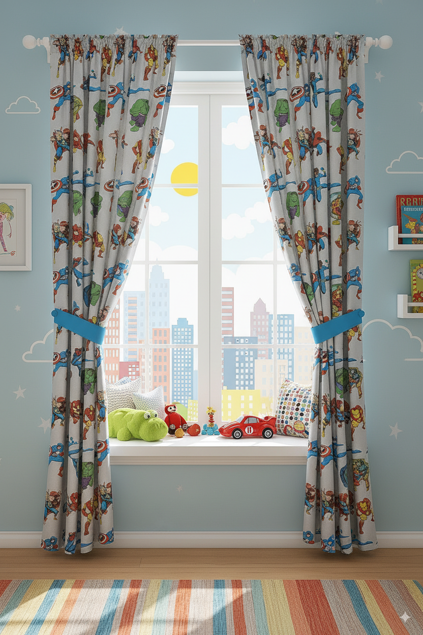 Super Heroes Themed Kids Bedsheet