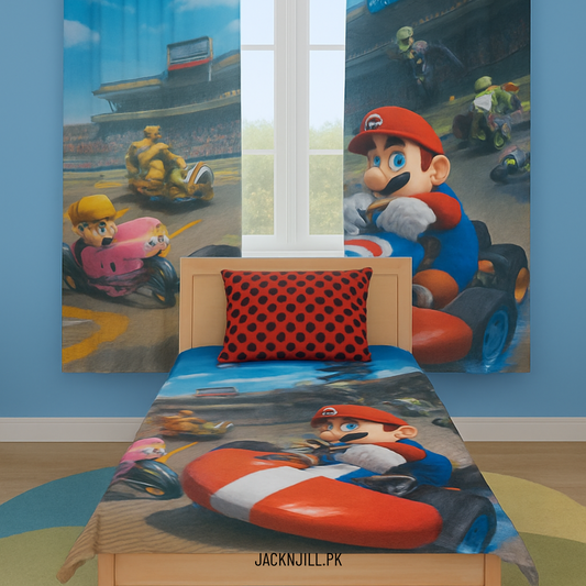 Super Mario Racing Kids Bedsheet
