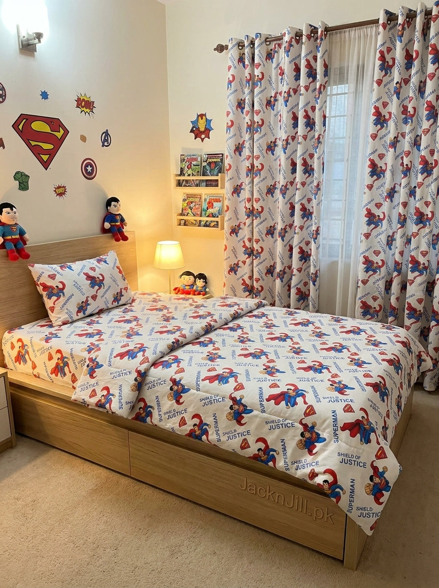 Tiny Spidermans white Base Kids Bedsheet