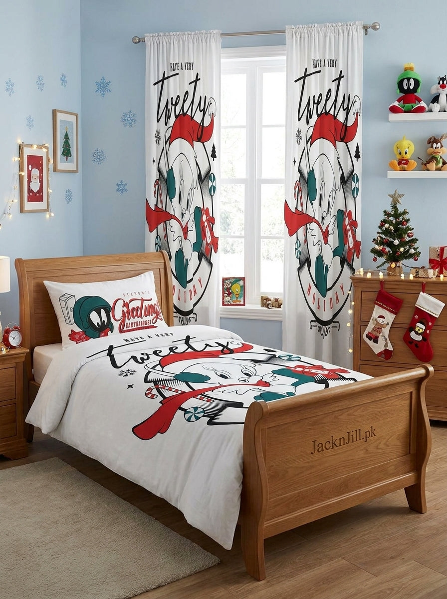 Tweety White Base Kids Bedsheet