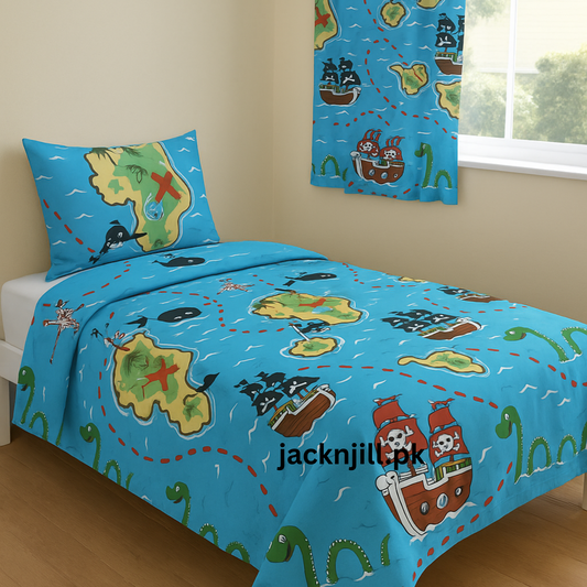 Kids Ocean Atlantic Cotton Bedsheet 7815 -  Bed Sheets