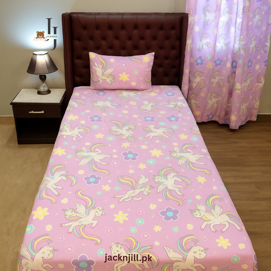 UNICORN PINK BEDSHEET 01237
