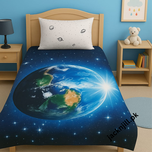 Globe Featured Cotton Bedsheet