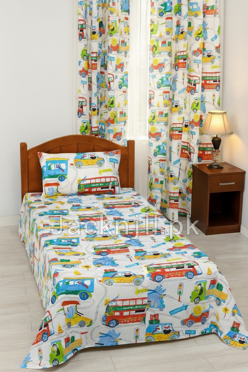 The Wheel on the Bus Printed Kids Bedsheet