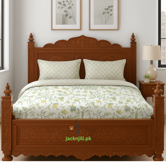 Cultural Floral Cotton King Size Bedsheet