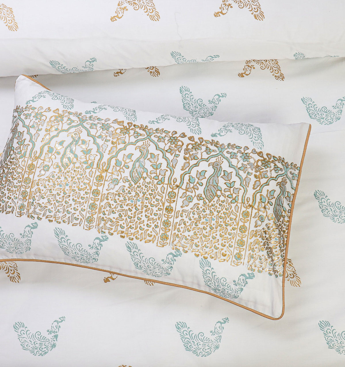 Bridal Bedsheet Set 8Pcs Cotton Sateen Block Printed 01