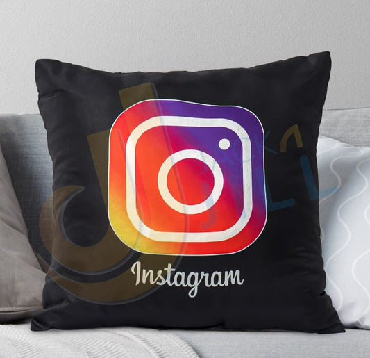 Instagram Black Filled Cushion