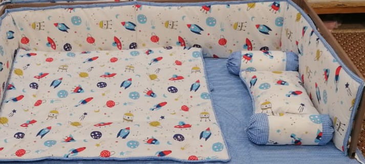 Colourful Planes Character Baby Cot Set