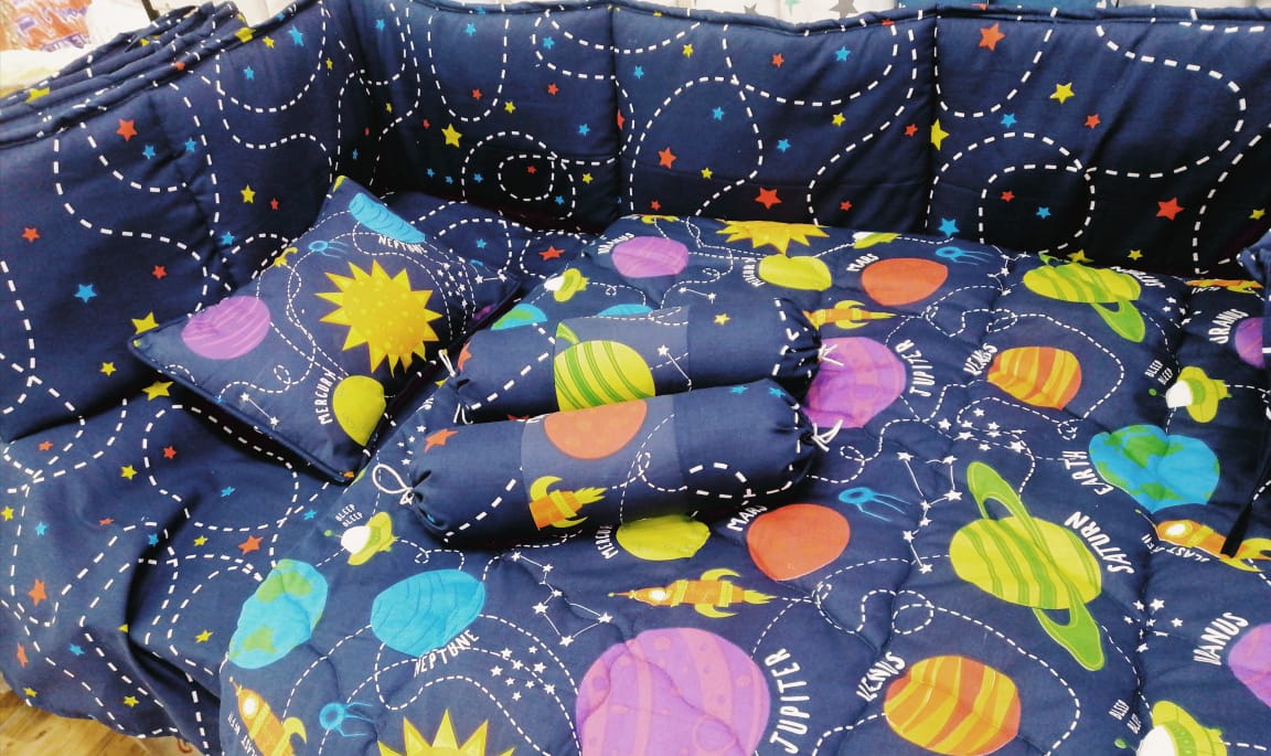 Colourful Planets Baby Cot Set