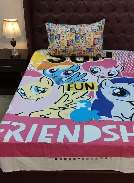 Kids Fun Friendship Cotton Bedsheet 7813