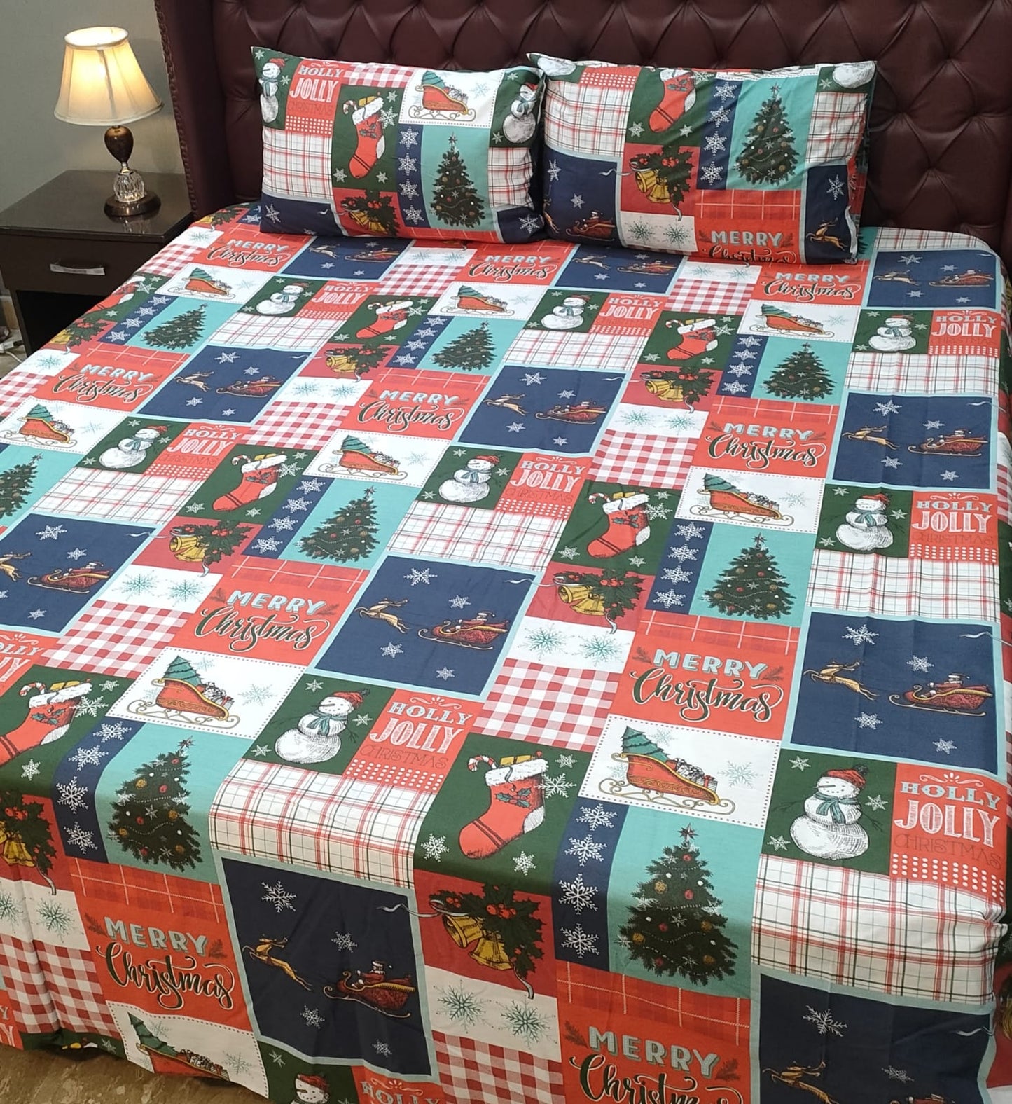 Kids Merry Christmas Cotton Bedsheet
