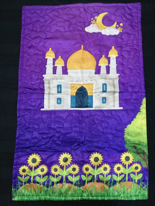 Kids Purple Cute Digital Printed Prayer Mat 7984
