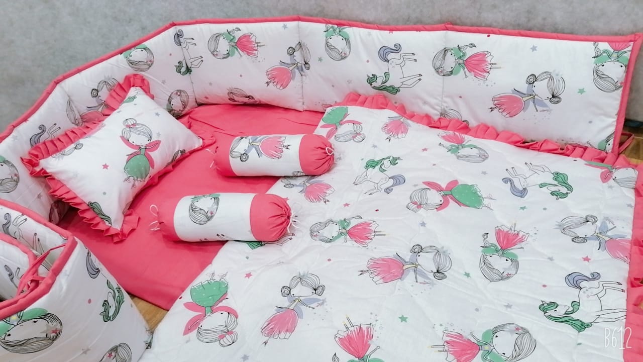 Pink Fairy Character Baby Cot Set
