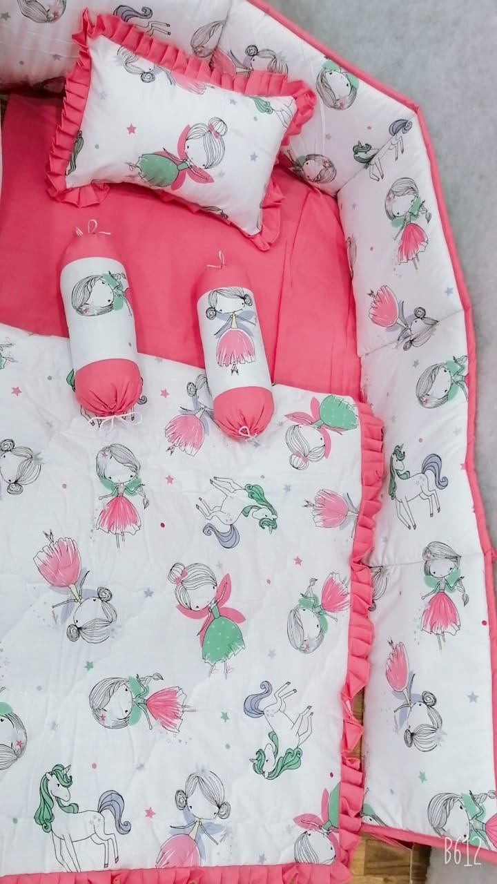 Pink Fairy Character Baby Cot Set