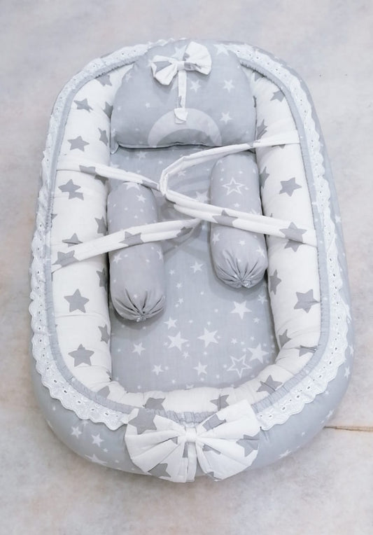 White & Grey Starry Baby Nest Set