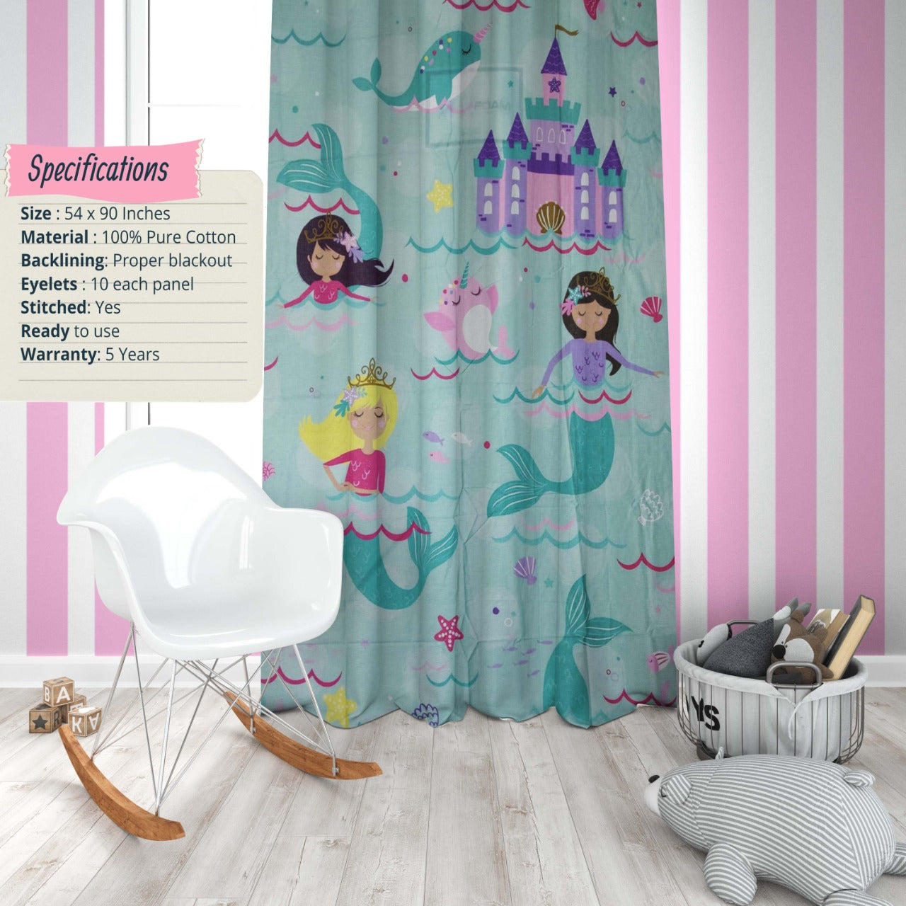 MAGIC OF MERMIDS KIDS CURTAIN 0903 -  Kids Curtain