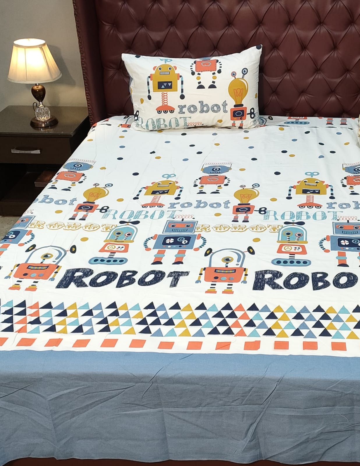 COLORFUL ROBOT BED SHEEET 3969