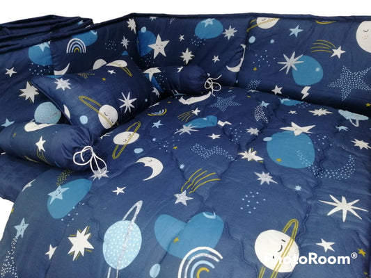 SPACE GLOW IN THE DARK BABY COT SET 7675